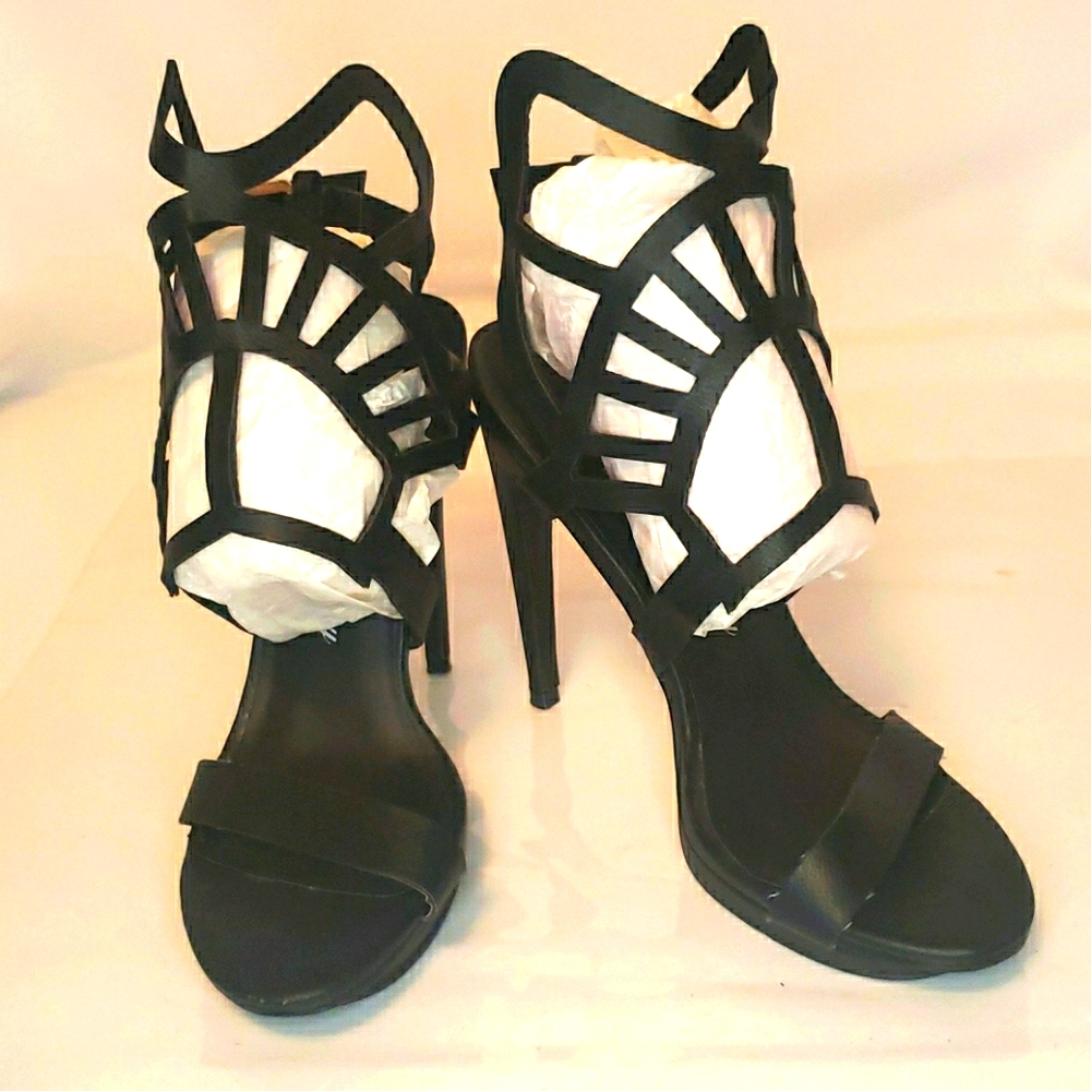Black gladiator stiletto sandal